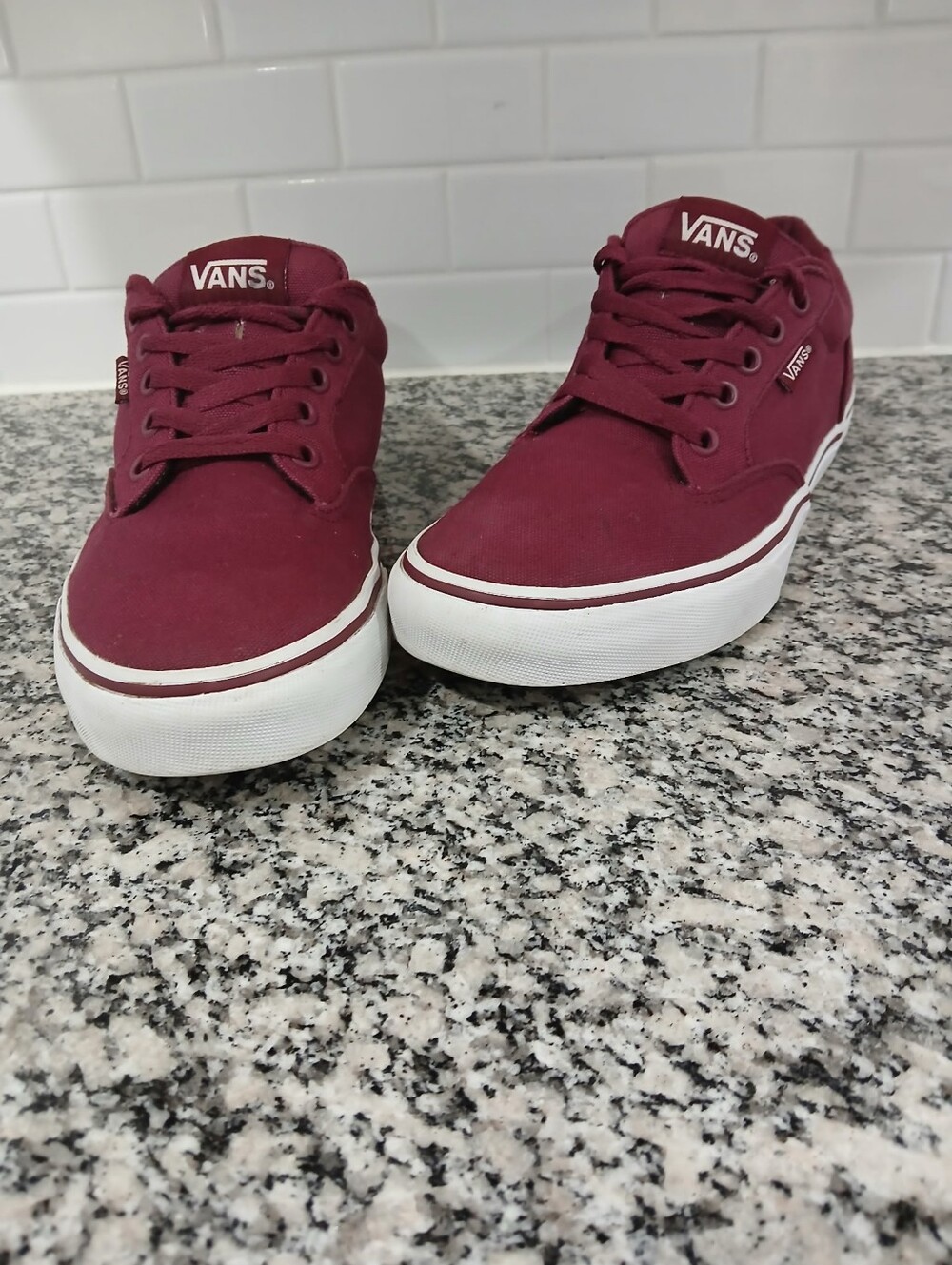 Vans Wine Canvas Low-Top Sneakers